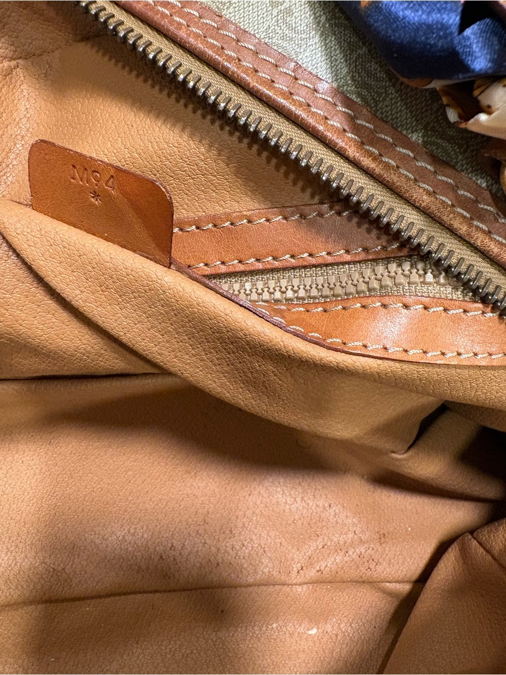 Celine Beige Monogram Dome Satchel with Tan Leather Trim - Picture 10 of 11